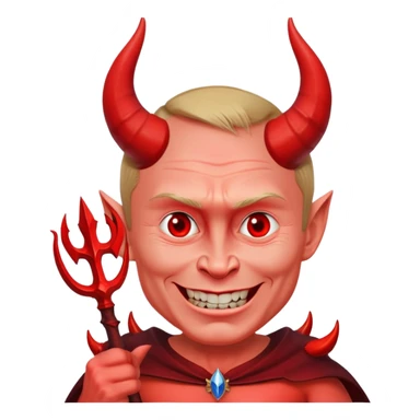 Putin as a devil sticker