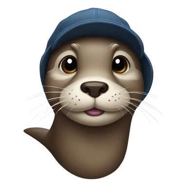Otter face with backwards hat sticker