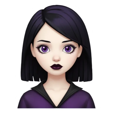 Goth girl black hair sticker
