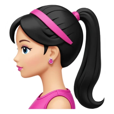 Barbie ponytail silhouette in solid color sticker