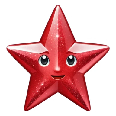 red glitter star sticker