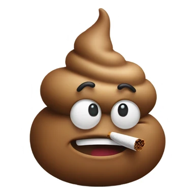 poo holding a cigarette  sticker