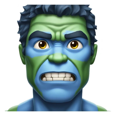 The hulk with sky blue skin sticker