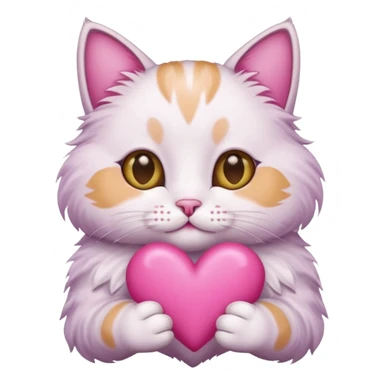 Cat with a pink heart in his hands sticker