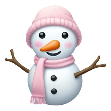 Cute white and light pink snowman sticker