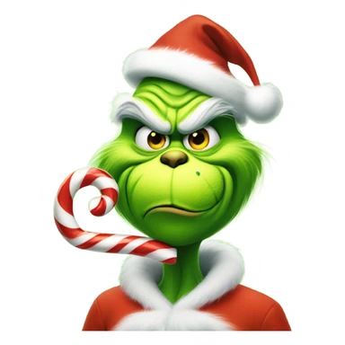 Grinch eating candy cane sticker