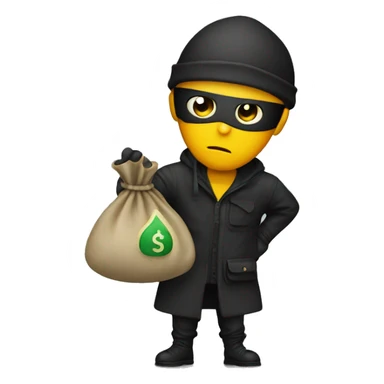 Robber with moneybag sticker