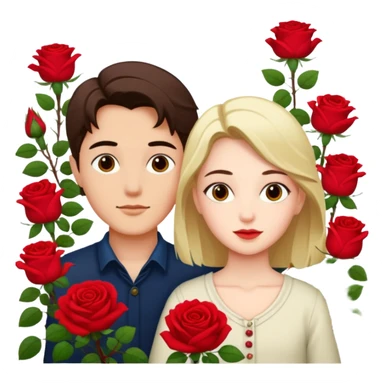 Kai and Gerda by the rose bush sticker
