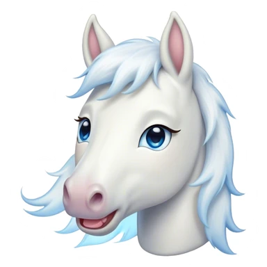 Cinematic Cute Yawning White Horse Portrait Emoji, Head tilted slightly with a dramatic, wide-open yawn, revealing a soft white fur with a subtle shimmer, floppy ears slightly drooping, round blue eyes barely open in drowsy contentment, Simplified yet irresistibly adorable features, highly detailed, glowing with a soft, cozy glow, high shine, relaxed yet expressive, stylized with a touch of whimsy, bright and endearing, soft glowing outline, capturing the essence of a sleepy yet affectionate horse, so drowsy it feels like it could stretch out of the screen and curl up for a nap! sticker