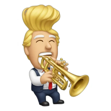 Trump with trumpet sticker