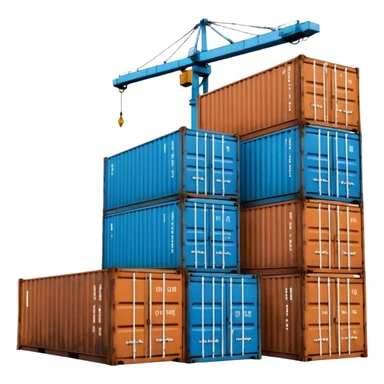 Sea Port area, containers sticker