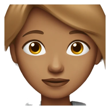 dark red hair girl, light brown skinned, dark brown hair sticker