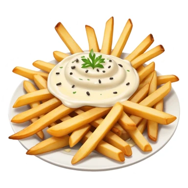 Truffle fries with truffle aioli and Parmesan sticker