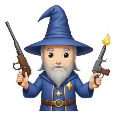Wizard with a gun sticker