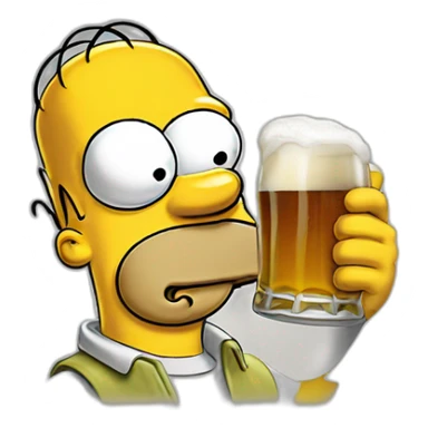 Homer Simpson drinking à beer sticker