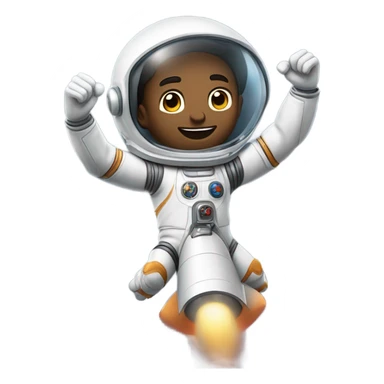 man flying on a rocket sticker