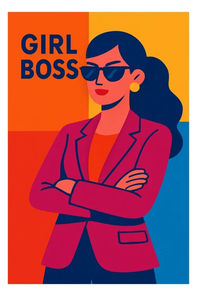 girl boss, confident, stylish, empowering, modern, vibrant colors sticker