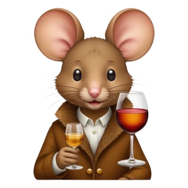 A mouse sipping wine sticker