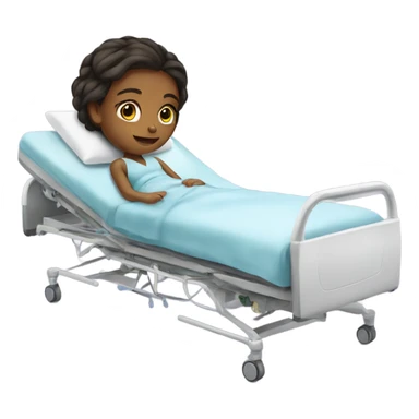 Girl in hospital bed  sticker