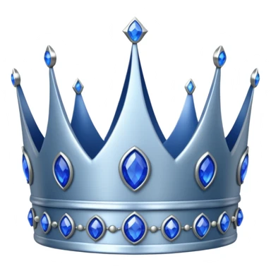 silver crown with blu gems sticker