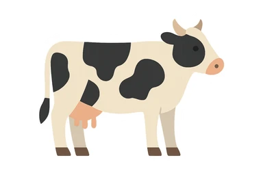 Flat design style cow sticker