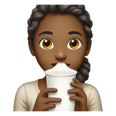 girl drinking milk sticker