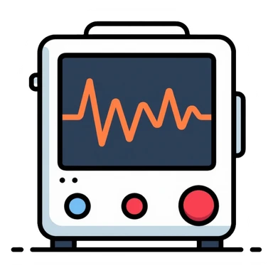 Medical EKG machine with heart rhythm display sticker