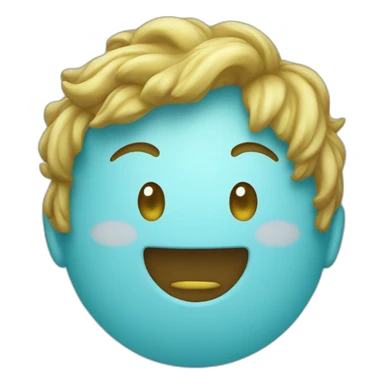 A aqua blue smiley sticker