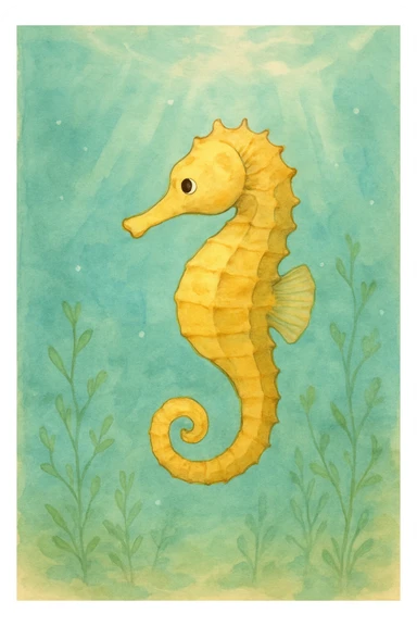 yellow seahorse sticker