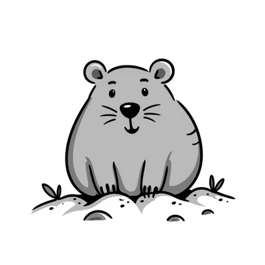 a hand drawn doodle of a mole sticker