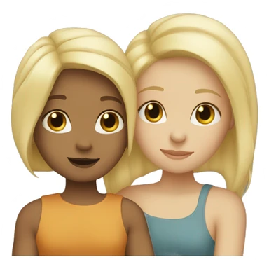 two blond friends hugging each other  sticker
