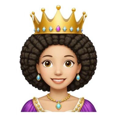 Afro white princess sticker