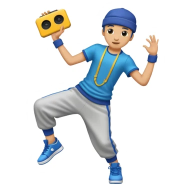 street dancer boy with music item sticker
