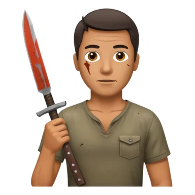 Man with a mashet sticker