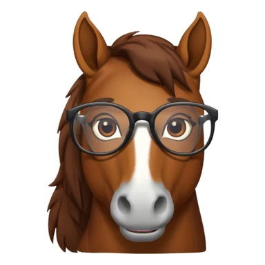 horse with glasses sticker