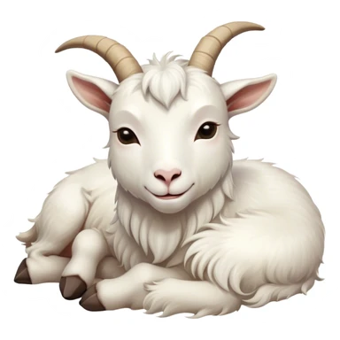 Meme-Worthy Cute Sleeping White Goat Portrait Emoji, Head resting peacefully with a contented smile, showcasing a delightfully sturdy build and a luxuriously soft white fur, eyes shut in a serene, restful nap, Simplified yet hilariously adorable features, highly detailed, glowing with a soft, drowsy light, high shine, relaxed and utterly lovable, stylized with an air of playful laziness, bright and heartwarming, soft glowing outline, capturing the essence of a comically sleepy goat, so meme-worthy it feels like it could instantly become the next viral sensation of adorable slumber! sticker