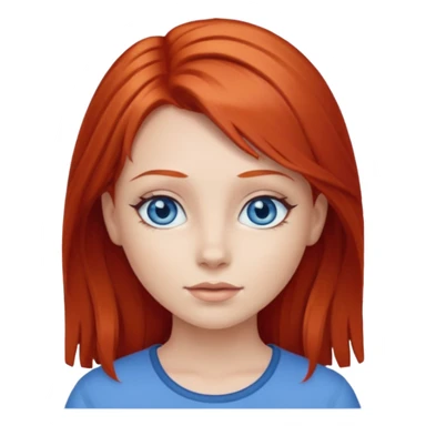 red haired blue eye girl  sticker