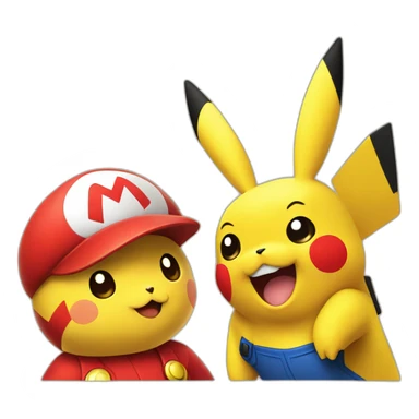 Pikachu meets Mario sticker