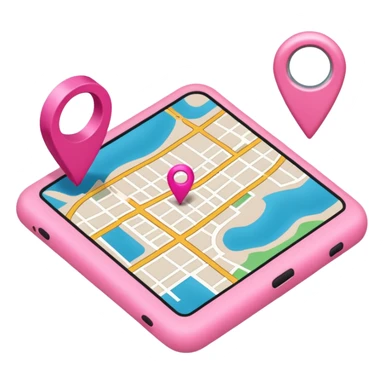 pink gps map sticker