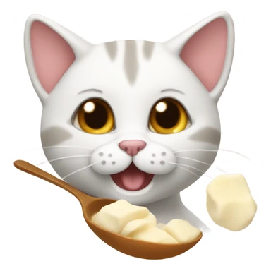 Cat eating mash mellows  sticker