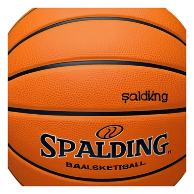 minimalist orange Spalding basketball with simple NBA logo, few colorful lines, clean design sticker