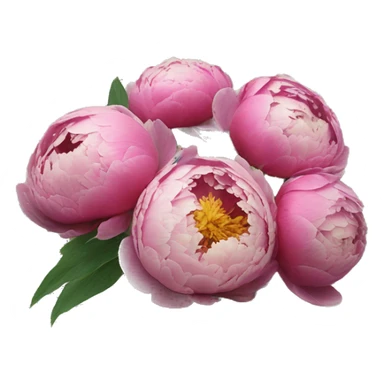 Peonies buket of flowers inside a newspaper sticker