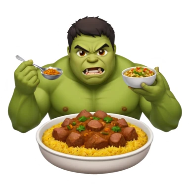 Fat Hulk eating mutton curry biriyani sticker