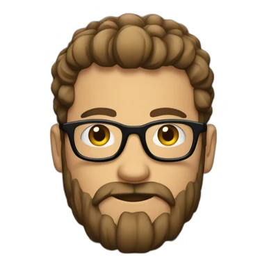 Hombre gordo con pocas canas barba y gafas sticker