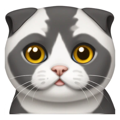 black and white scottish fold cat sticker