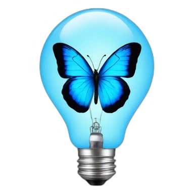 blue butterfly light bulb sticker