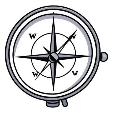 compass with two directions highlighted sticker