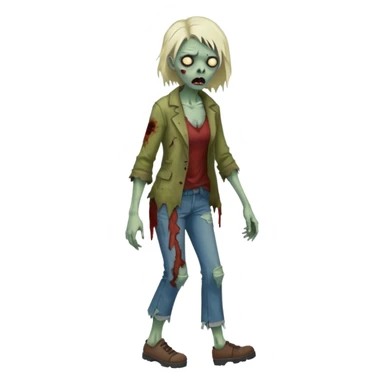 zombie woman full body walking sticker