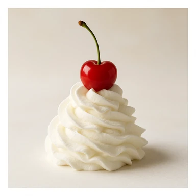 chantilly, dollop of whipped cream with a cherry on top, light and airy sticker