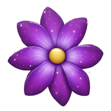 purple flower with sparkles sticker